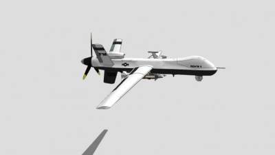 MQ-9收割者侦察机SU模型下载_sketchup草图大师SKP模型