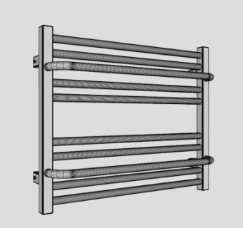 现代钢制散热器SU模型下载_sketchup草图大师SKP模型