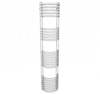 半圆形毛巾散热器SU模型下载_sketchup草图大师SKP模型