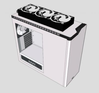 散热器双风扇SU模型下载_sketchup草图大师SKP模型