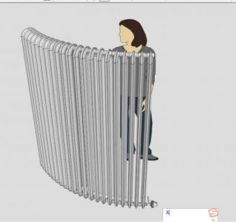 热电弧度暖气片SU模型下载_sketchup草图大师SKP模型