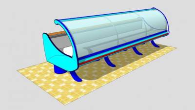 超市展示柜冷藏柜SU模型下载_sketchup草图大师SKP模型