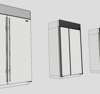 双开门冰箱SU模型下载_sketchup草图大师SKP模型