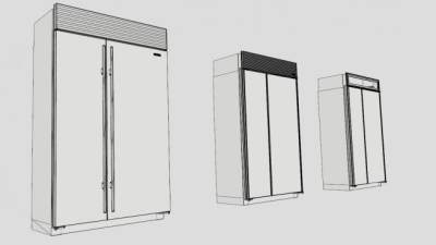 双开门冰箱SU模型下载_sketchup草图大师SKP模型