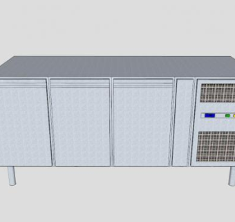 酒吧冷柜三扇门冰柜SU模型下载_sketchup草图大师SKP模型