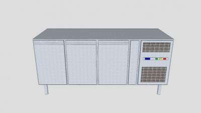 酒吧冷柜三扇门冰柜SU模型下载_sketchup草图大师SKP模型