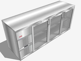 现代冰柜冰箱SU模型下载_sketchup草图大师SKP模型