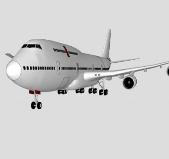 航空波音747飞机SU模型下载_sketchup草图大师SKP模型