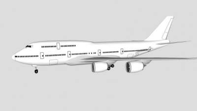 洲际航空波音747客机SU模型下载_sketchup草图大师SKP模型