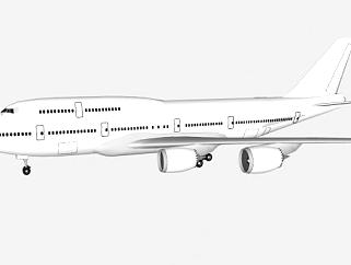 洲际航空波音747客机SU模型下载_sketchup草图大师SKP模型