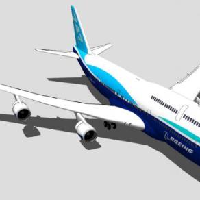 波音747-1000飞机SU模型下载_sketchup草图大师SKP模型