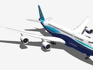 波音747-800客机SU模型下载_sketchup草图大师SKP模型