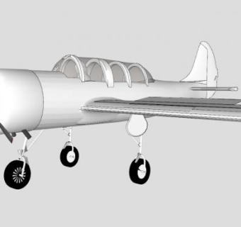 雅克-52教练机SU模型下载_sketchup草图大师SKP模型