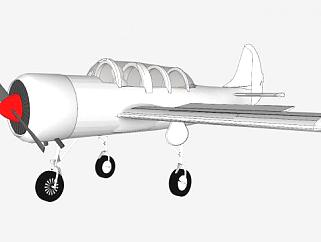 雅克-52教练机SU模型下载_sketchup草图大师SKP模型