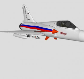 达索幻影2000三角翼飞机SU模型下载_sketchup草图大师SKP模型