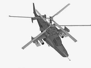 卡-50<em>直升机</em>SU模型下载_sketchup草图大师SKP模型