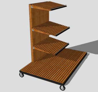 实木面包柜子SU模型下载_sketchup草图大师SKP模型