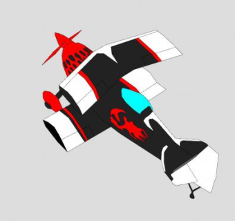特技双翼飞机SU模型下载_sketchup草图大师SKP模型