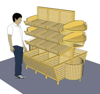 面包柜展示柜SU模型下载_sketchup草图大师SKP模型