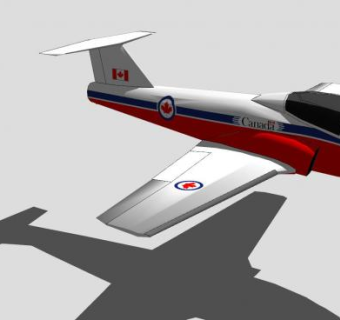 加拿大CL-41教练机SU模型下载_sketchup草图大师SKP模型