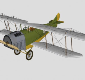 旧式双翼机SU模型下载_sketchup草图大师SKP模型