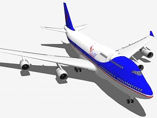 波音747客机SU模型下载_sketchup草图大师SKP模型