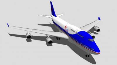 波音747客机SU模型下载_sketchup草图大师SKP模型