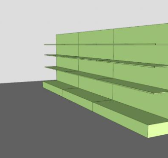 贡多拉金属面包柜SU模型下载_sketchup草图大师SKP模型