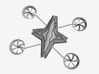 四旋翼飞行器SU模型下载_sketchup草图大师SKP模型