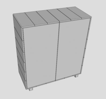 简易白色推门衣柜SU模型下载_sketchup草图大师SKP模型