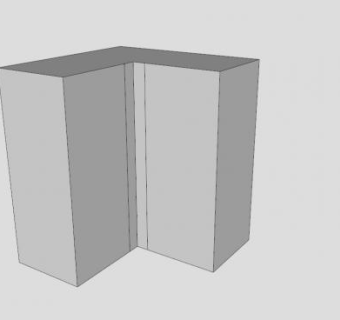 无框厨房墙角壁柜SU模型下载_sketchup草图大师SKP模型