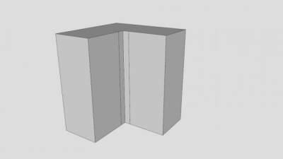 无框厨房墙角壁柜SU模型下载_sketchup草图大师SKP模型