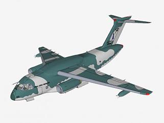 <em>巴西</em>KC390运输机SU模型下载_sketchup草图大师SKP模型