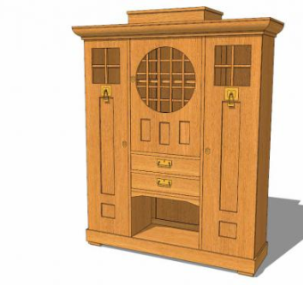 工艺美术橱柜SU模型下载_sketchup草图大师SKP模型