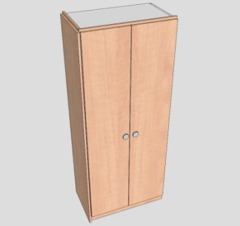 实木双门衣柜SU模型下载_sketchup草图大师SKP模型