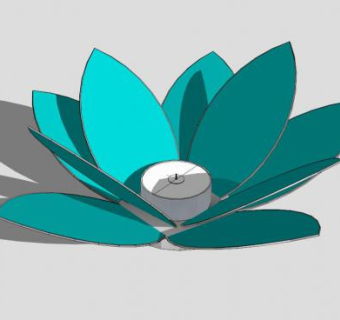 莲花烛台落地灯SU模型下载_sketchup草图大师SKP模型