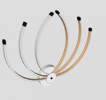 壁灯莲花灯具SU模型下载_sketchup草图大师SKP模型