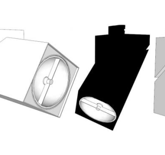 现代聚光灯光束灯SU模型下载_sketchup草图大师SKP模型