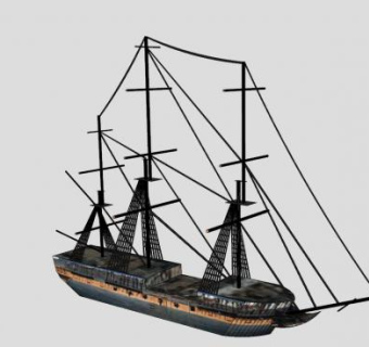 惊奇号古帆船SU模型下载_sketchup草图大师SKP模型