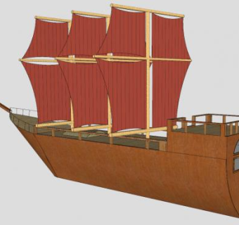 贾拉木帆船SU模型下载_sketchup草图大师SKP模型