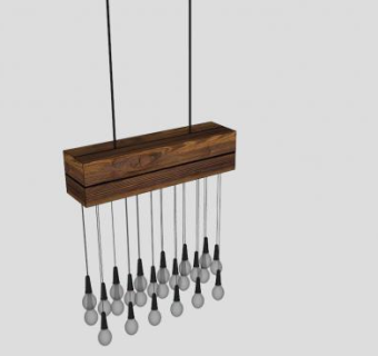 简约吊灯灯具SU模型下载_sketchup草图大师SKP模型