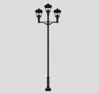 街灯三灯型SU模型下载_sketchup草图大师SKP模型