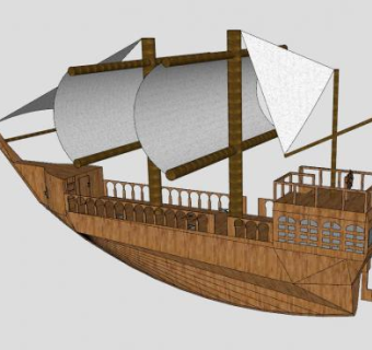风帆时代帆船SU模型下载_sketchup草图大师SKP模型