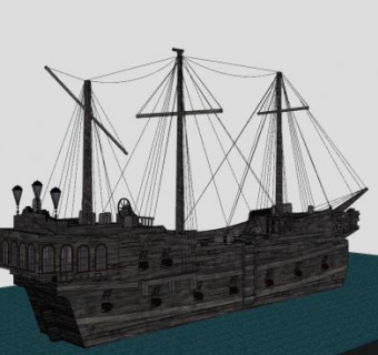 加勒比海盗船SU模型下载_sketchup草图大师SKP模型