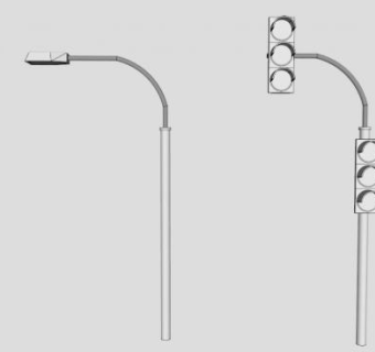 交通灯路灯SU模型下载_sketchup草图大师SKP模型