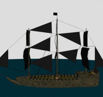 大型海盗船SU模型下载_sketchup草图大师SKP模型
