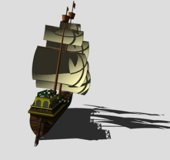 18世纪帆船SU模型下载_sketchup草图大师SKP模型
