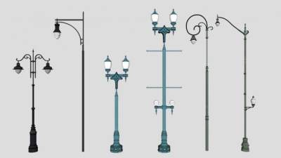 装饰路灯套SU模型下载_sketchup草图大师SKP模型