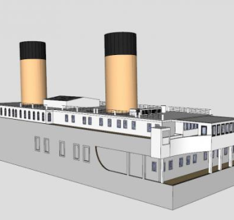 泰坦尼克号顶部构架SU模型下载_sketchup草图大师SKP模型