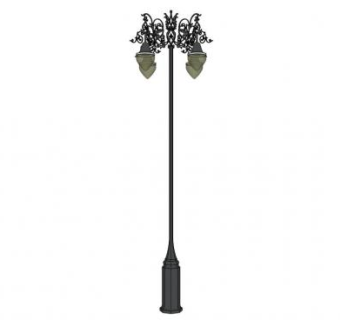 维多利亚式锻铁街灯SU模型下载_sketchup草图大师SKP模型